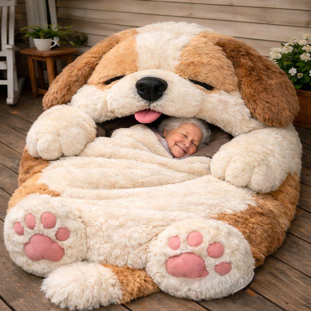 🔥Hot Sale 49% off🌟🐶 Fluffy dog sleeping bag– Soft, Warm & Purrfectly Cozy😴